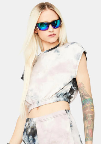 Adapting Fierce Tie Dye Muscle Sweatshirt Tee