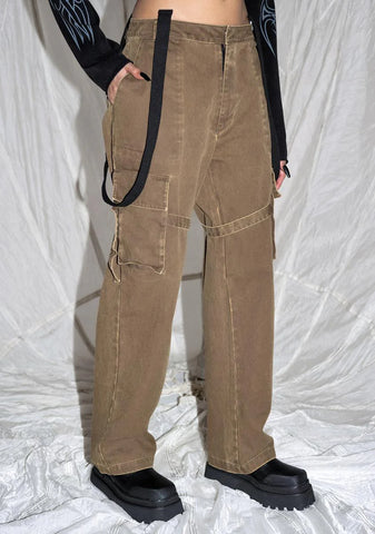 Synth Unisex Cargo Overalls With Attached Backpack
