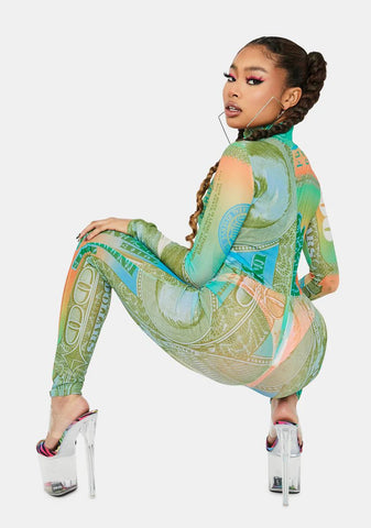 Dropping Dollars Long Sleeve Jumpsuit