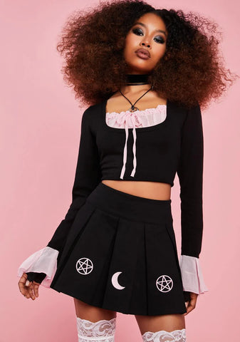 Wicca-dly Good Pleated Mini Skirt