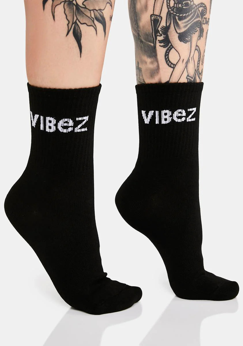 No Thoughts Crew Socks