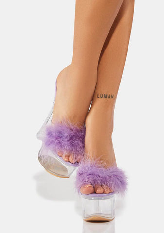 Lavender Colima Fluffy Heels