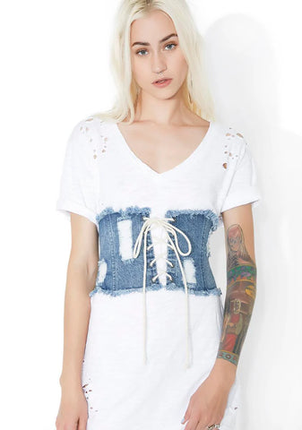 New Scene Distressed Denim Waist Belt