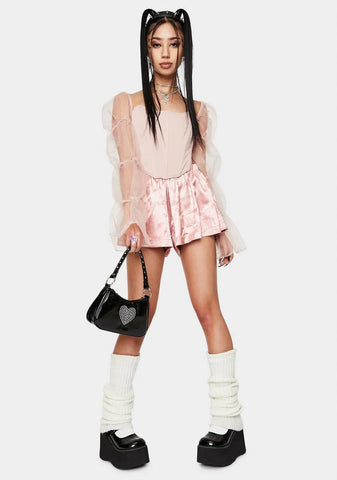 Blush Statement Sleeve Corset Top