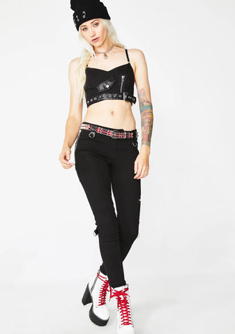 Midnight Slacker Moto Bustier