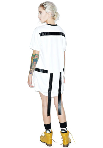 Max Leather Strips Tee - Black