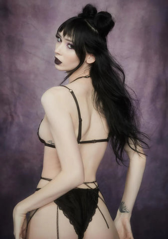 Noir Outta My Shell Chain Bralette