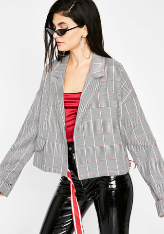 Playin Checkers Plaid Blazer