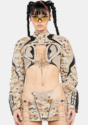 Desert Camo Moto Choker Jacket