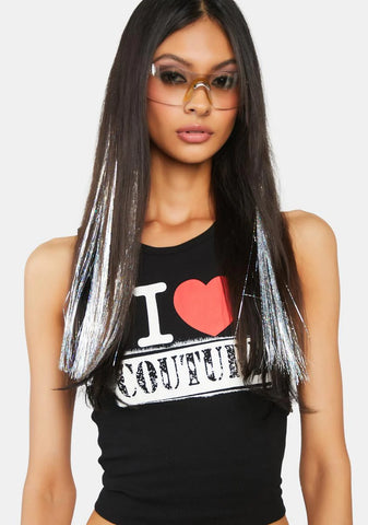 Silver 20" Hair Tinsel Extension 3-Pack