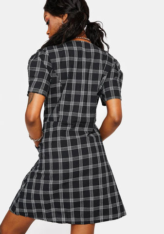 Noir Got You Addicted Plaid Mini Dress