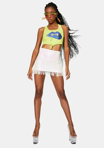 Solar Flair Sequin Mini Skirt