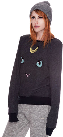 Cat and Moon Baggy Beach Jumper