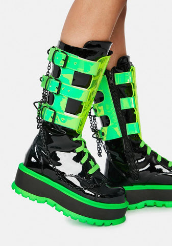 Slime Monster UV Reactive Boots
