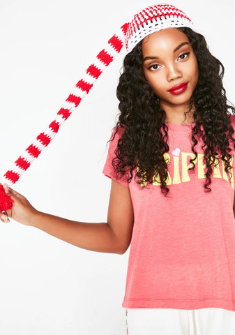 Candy Cane Bae Crochet Beanie