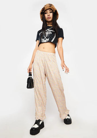 70s Prairie Girl Floral Bianca Culotte Trousers