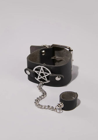 Not A Prayer Pentagram Cuff Bracelet