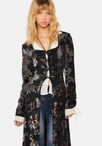 Midnight Lean On Me Velvet Duster