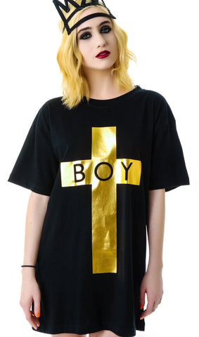 x BOY London Boy Cross Oversized Tee - Stripe