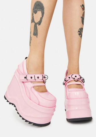 WAVE-48 Platform Wedge Mary Janes