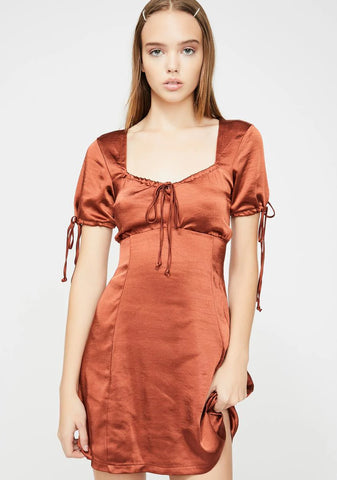 Dark Red Guenette Satin Dress