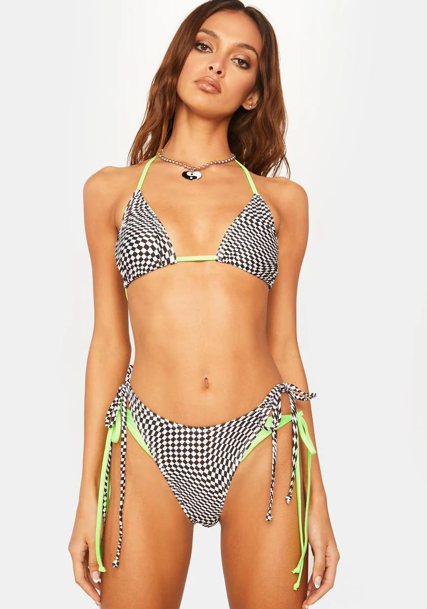 On Your Mind Checkered Bikini Set
