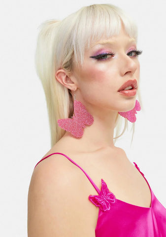 Sparkle And Shine Glitter Butterfly Earrings