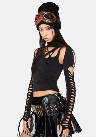 Modulation Cut Out Long Sleeve Top