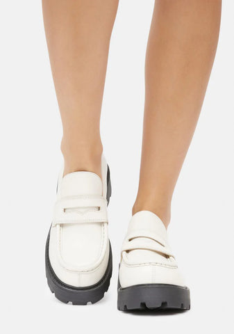 White Cosmo 2.0 Leather Penny Loafers