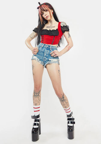 Fire Shoulda Coulda Corset Crop Top