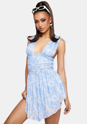 Icy Garden Goddess Mini Dress