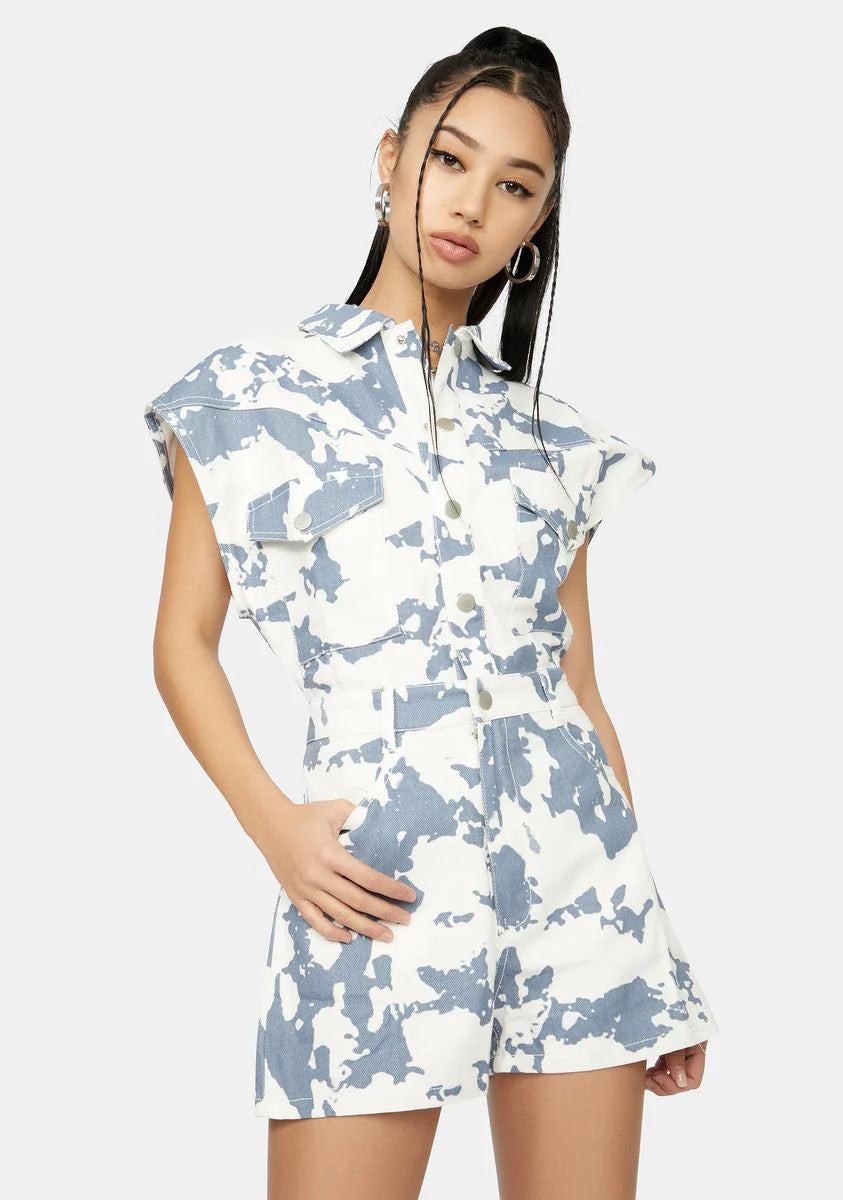 Fierce Talks Denim Utility Romper