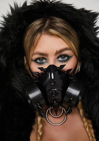 Black Spiked Gas Mask