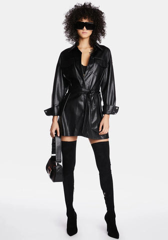 No Permission Needed Vegan Leather Dress
