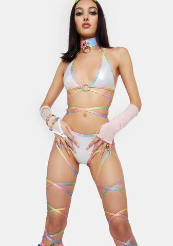 Unicorn Sprinkle Metallic Wrap Shorts