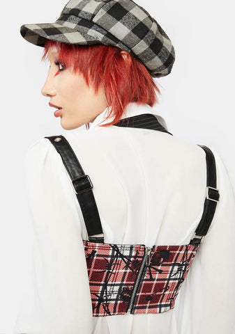 Lust Or Envy Plaid Underbust Corset