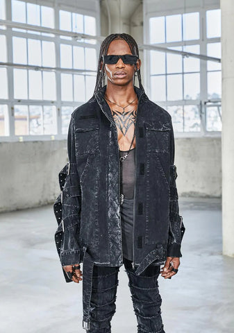 Bassline Washed Denim Zip Up Jacket