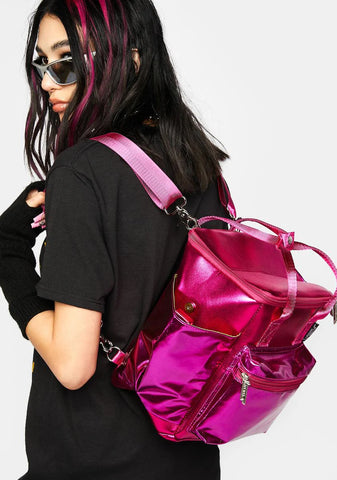 Pink Metallic Claw Can Cooler