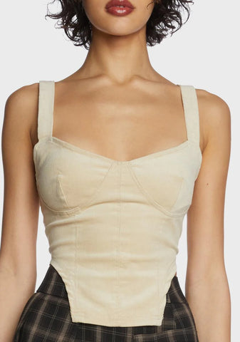 Bone Squared Hem Bustier Top