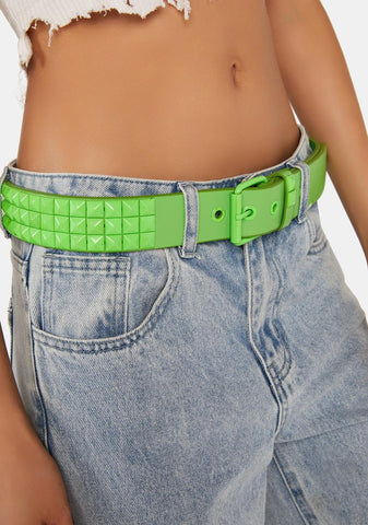 Lime High Score Studded Belt