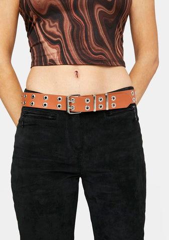 Atmosphere Brown Double Grommet Belt