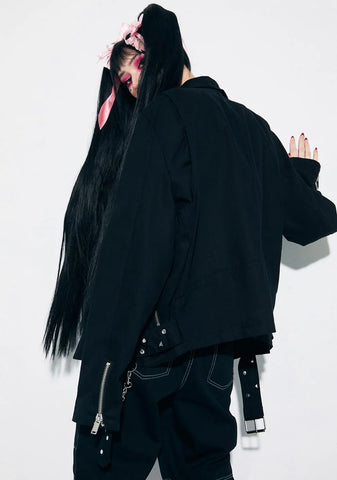 World Of Hurt Denim Moto Jacket