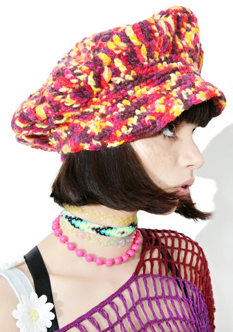 Vintage Crochet Wool Beret
