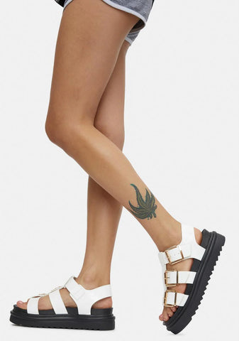 White Laeticia Gladiator Sandals