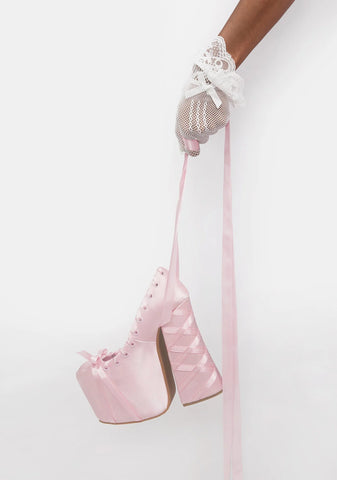 Sweet Sonata Ballet Wrap Heels - Light Pink