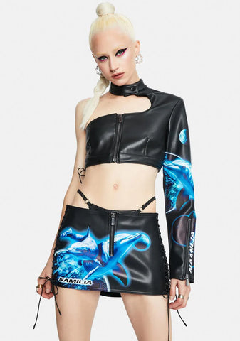 Aqualicious Mini Lace Up Skirt