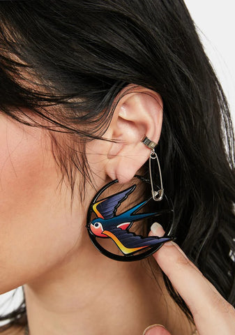 Songbird For You Hoop Earrings