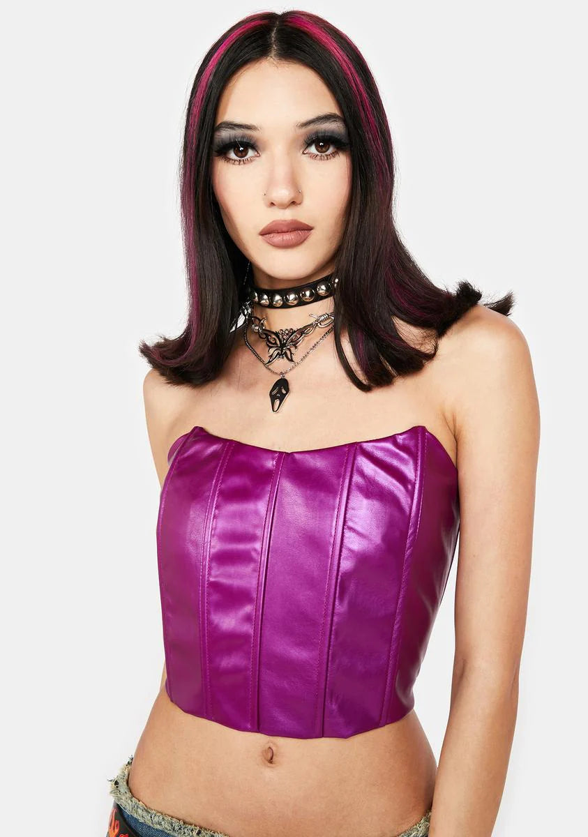 Plum Search The World Corset Top