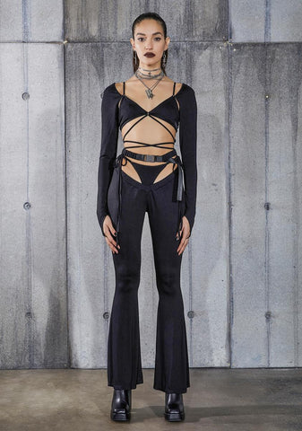 Snare Long Sleeve Wrap Bra Top