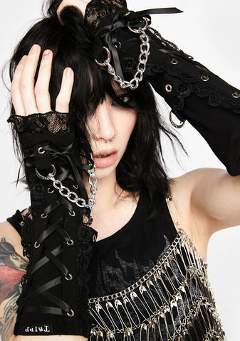 Black Lace Arm Warmers
